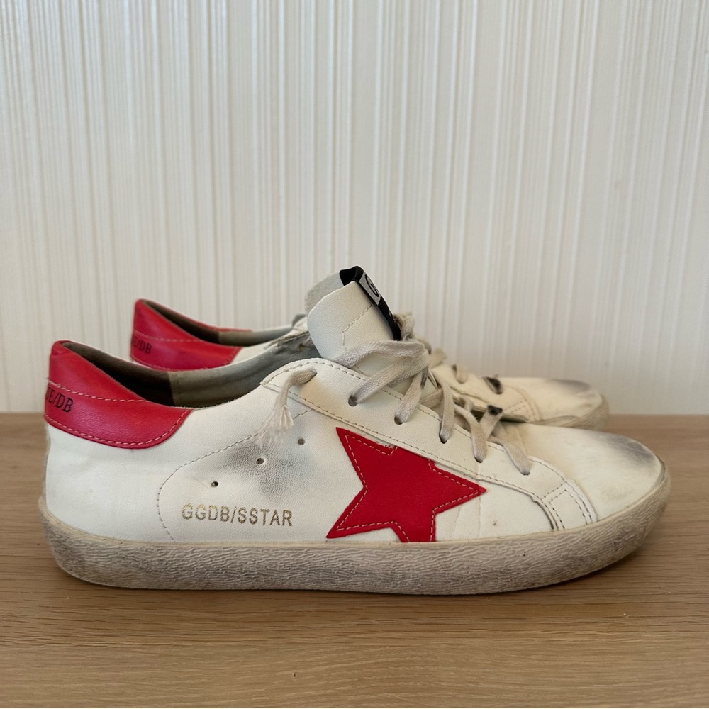 Golden Goose Super-Star Inspired Sneakers/Low Top/Red Star/ 37